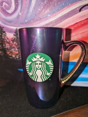 Starbucks Iridescent Purple Ceramic Mug with Green Siren Logo